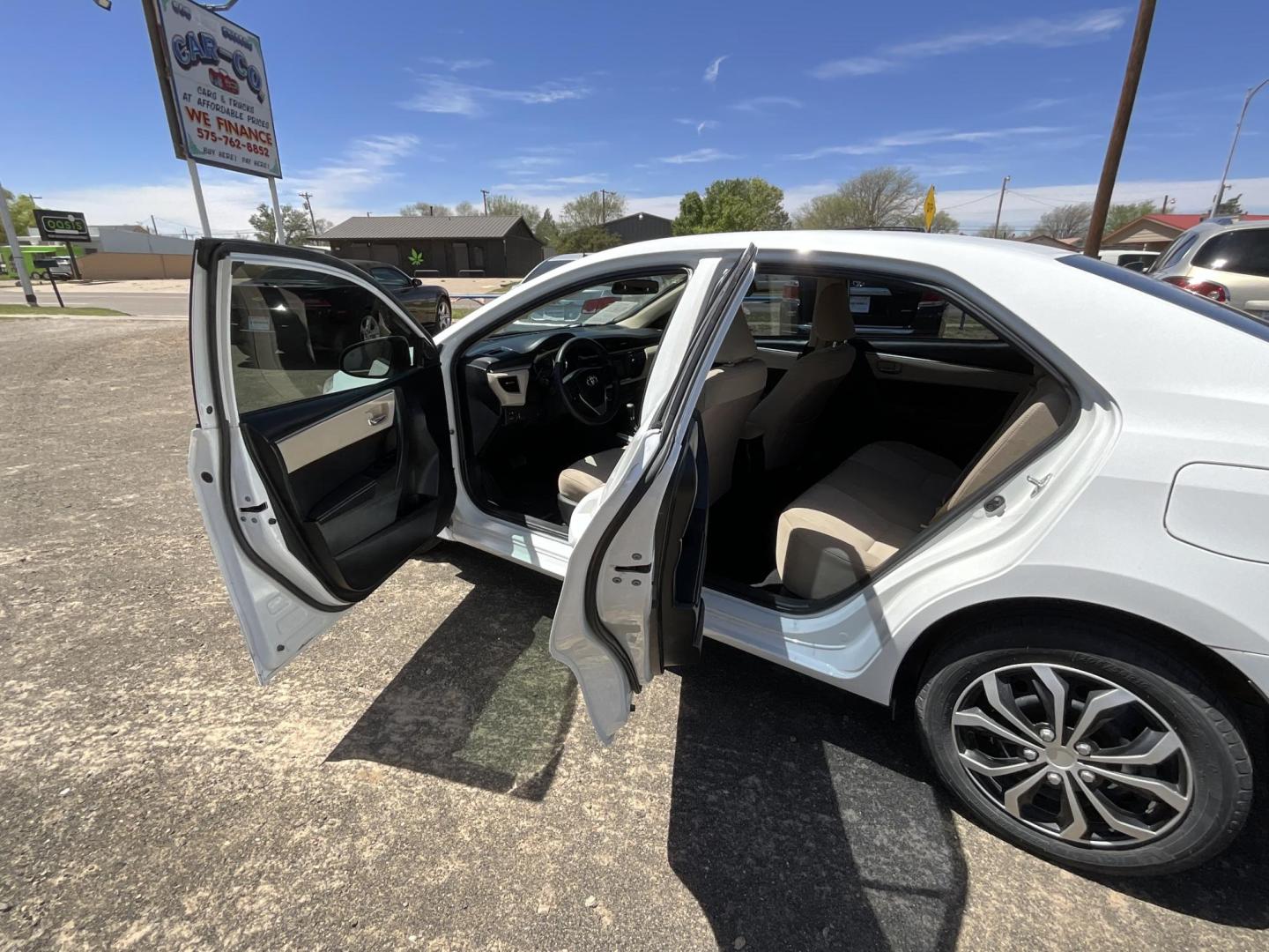 2015 WHITE Toyota Corolla L 4-Speed AT (5YFBURHE5FP) with an 1.8L L4 DOHC 16V engine, 4-Speed Automatic transmission, located at 821 N. Prince Street, Clovis, NM, 88101, (575) 762-8852, 34.406643, -103.195999 - Photo#7