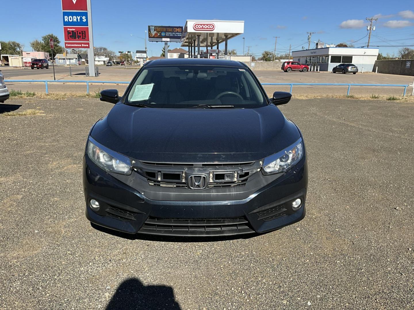 2016 Dark blue Honda Civic EX-T Sedan CVT (19XFC1F3XGE) with an 1.5L L4 DOHC 16V TURBO engine, CVT transmission, located at 821 N. Prince Street, Clovis, NM, 88101, (575) 762-8852, 34.406643, -103.195999 - Photo#3